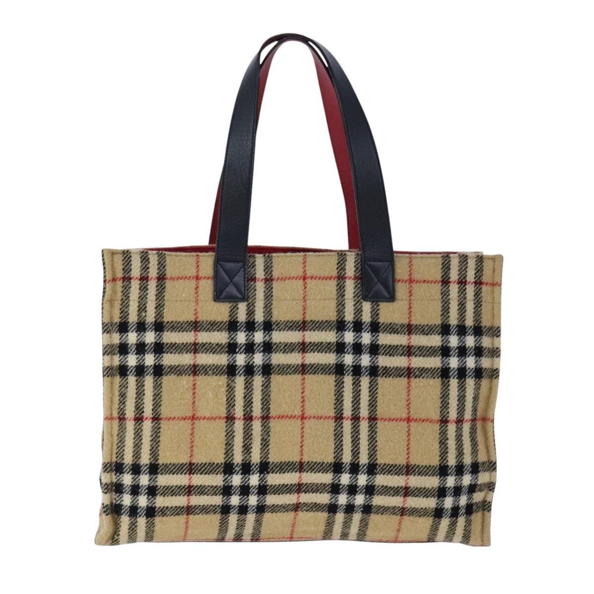Burberry Nova Check Blue Label Cotton Beige Cotton Tote Bag Bag (Pre-Loved)