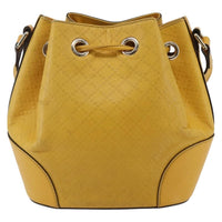 Gucci Bright Bucket Bag Diamante Leather Yellow Leather Shoulder Bag Bag (Authentic Pre-Loved)