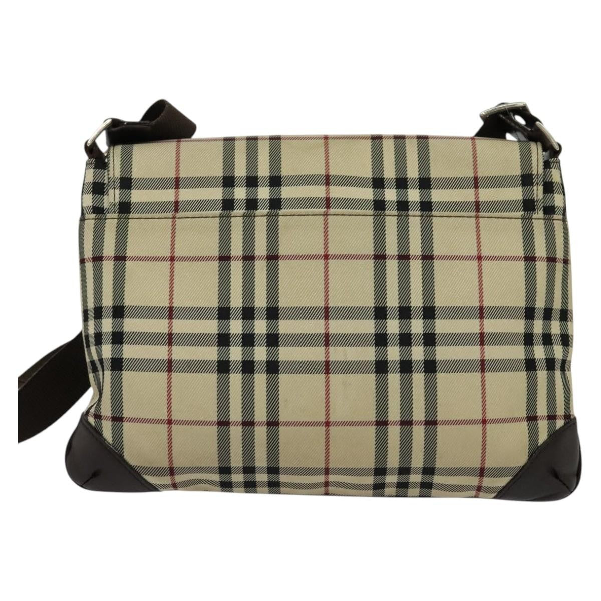 Burberry Vintage Flap Crossbody Bag Haymarket Canvas Beige Nylon Shoulder Bag Bag (Authentic Pre-Loved)