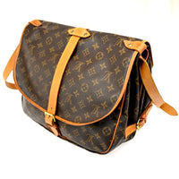 Louis Vuitton Saumur Handbag Monogram Canvas Brown Canvas Shoulder Bag Bag (Authentic Pre-Loved)