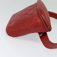 Chanel Vintage Zip Belt Bag Quilted Caviar Red Leather Shoulder Bag Bag (Pre-Loved)