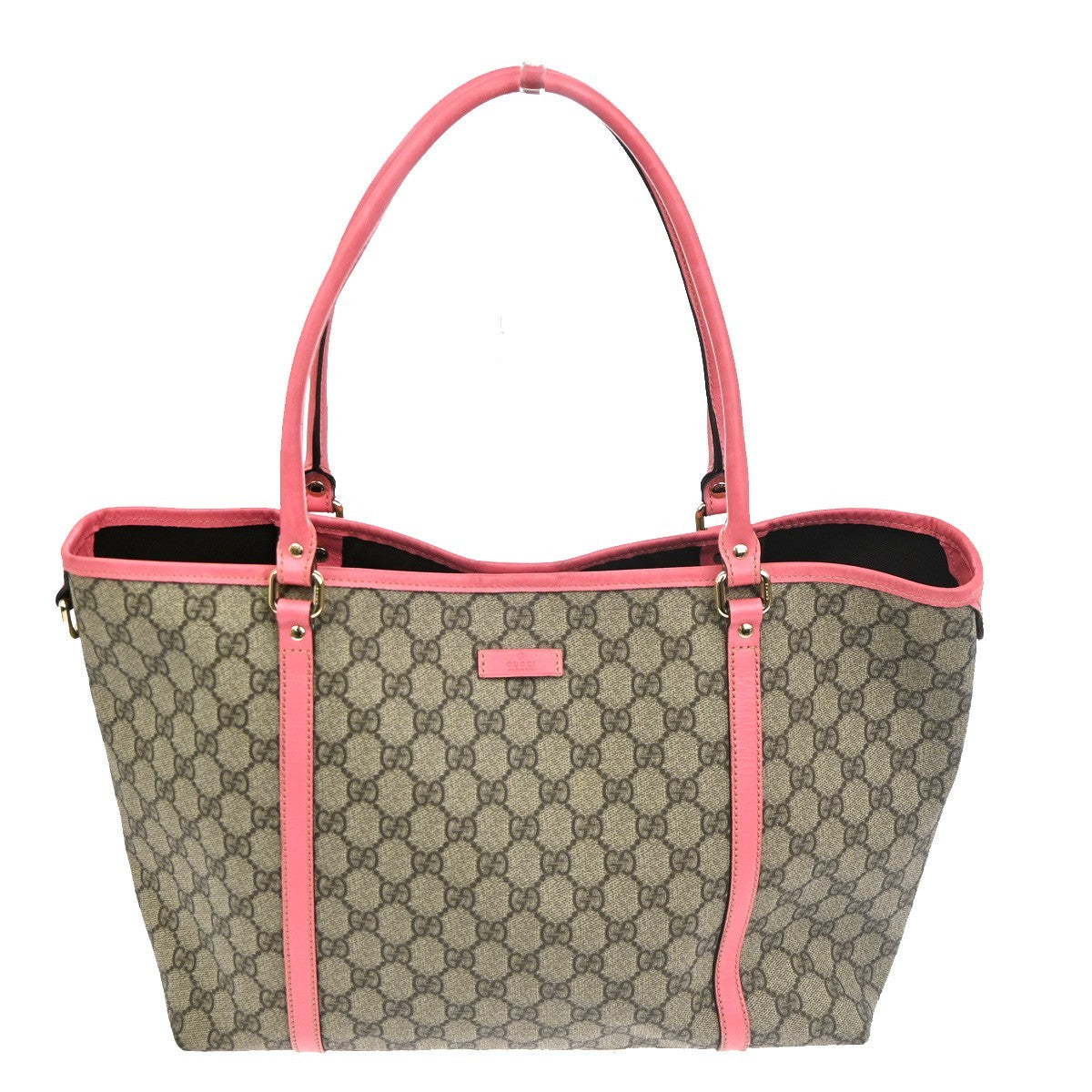 Gucci Joy Tote Gg Coated Canvas With Leather Brown Leather Tote Bag Bag (Pre-Loved)