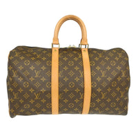 Louis Vuitton Keepall Bag Monogram Canvas Brown Canvas Travel Bag Bag (Authentic Pre-Loved)