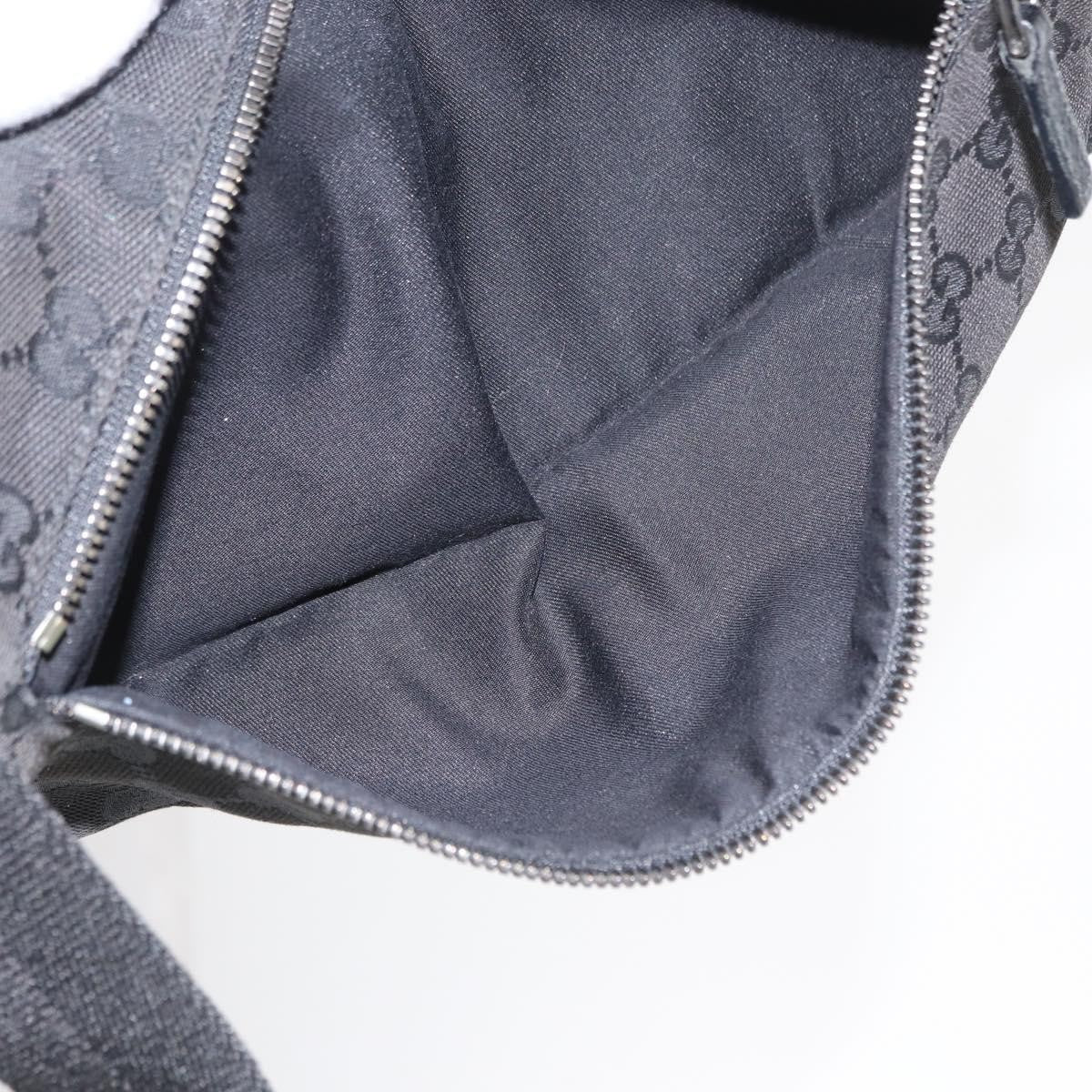 Gucci Vintage Double Belt Bag Gg Canvas With Leather Black Canvas Clutche & Pouche Bag (Pre-Loved)