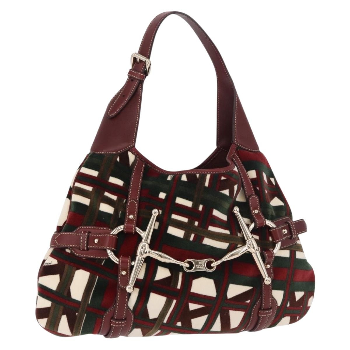 Gucci Gucci Vintage Jackie Shoulder Bag Canvas And Leather Green Canvas Shoulder Bag Bag (Authentic Pre-Loved)