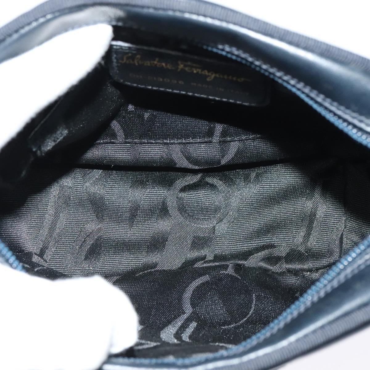 Salvatore Ferragamo Vala Shoulder Bag Leather Navy Leather Shoulder Bag Bag (Authentic Pre-Loved)