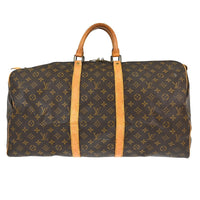 Louis Vuitton Keepall Bag Monogram Canvas Brown Canvas Travel Bag Bag (Pre-Loved)