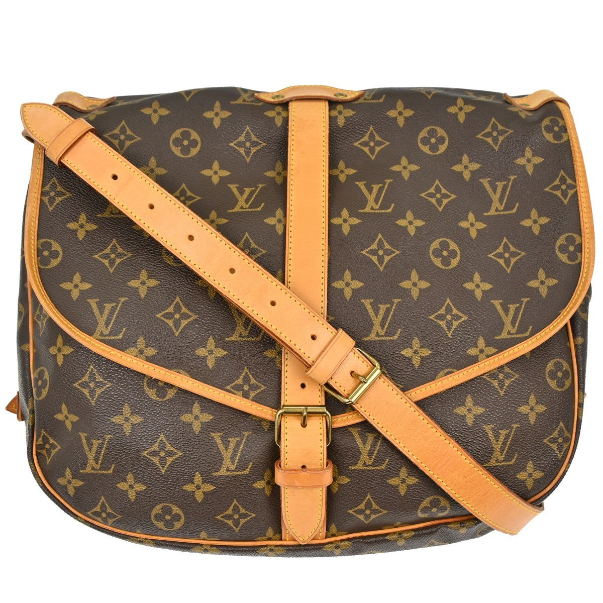 Louis Vuitton Louis Vuitton Saumur Handbag Monogram Canvas Brown Canvas Shoulder Bag Bag (Pre-Loved)