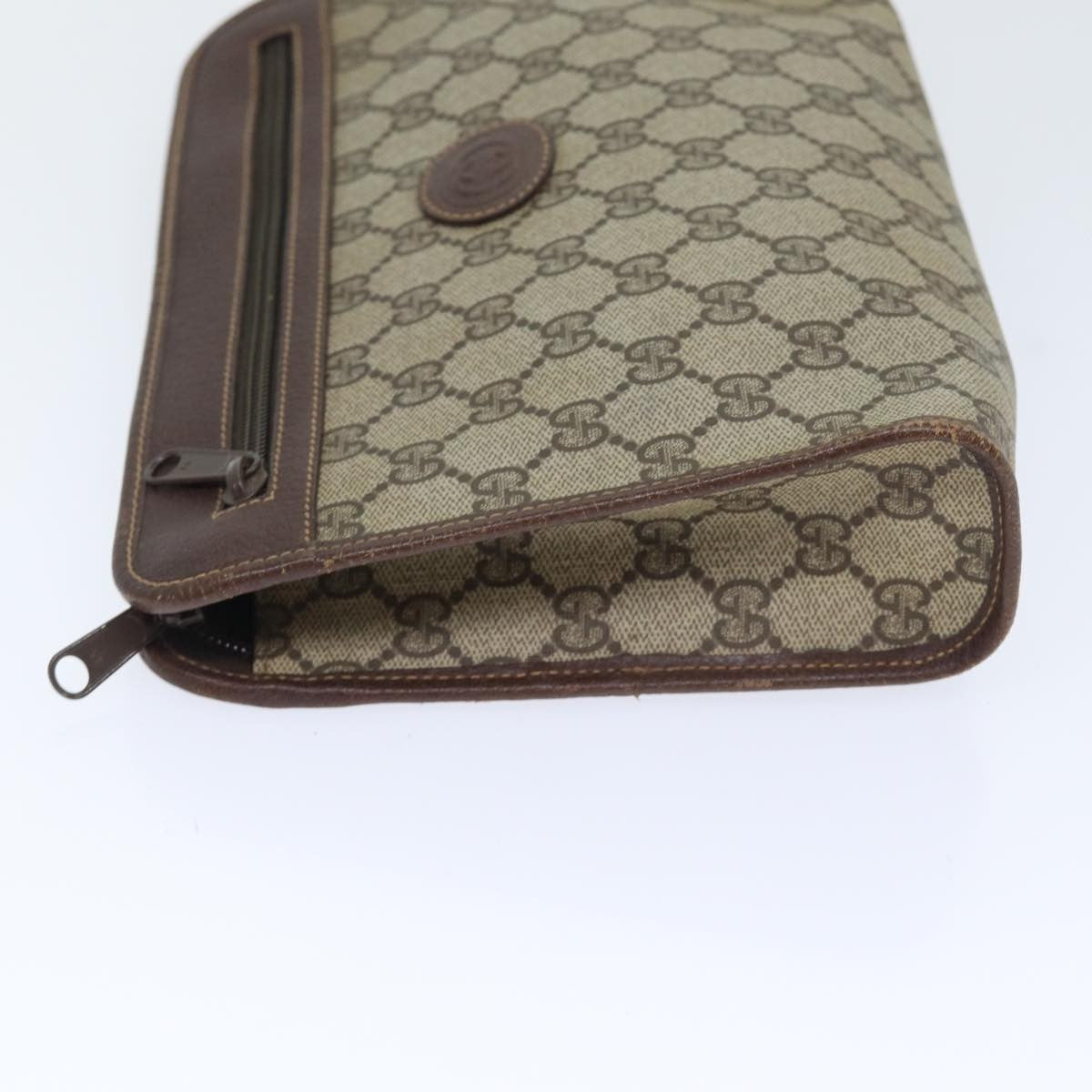 Gucci Gg Supreme Clutch Bag Pvc Beige Pvc Clutche & Pouche Bag (Pre-Loved)