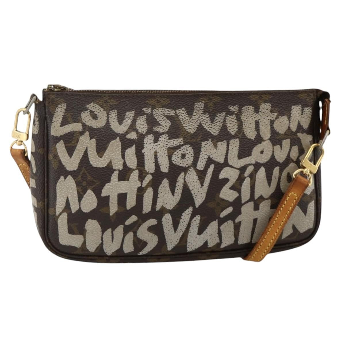 Louis Vuitton Pochette Accessoires Limited Edition Monogram Graffiti Brown Canvas Clutche & Pouche Bag (Authentic Pre-Loved)