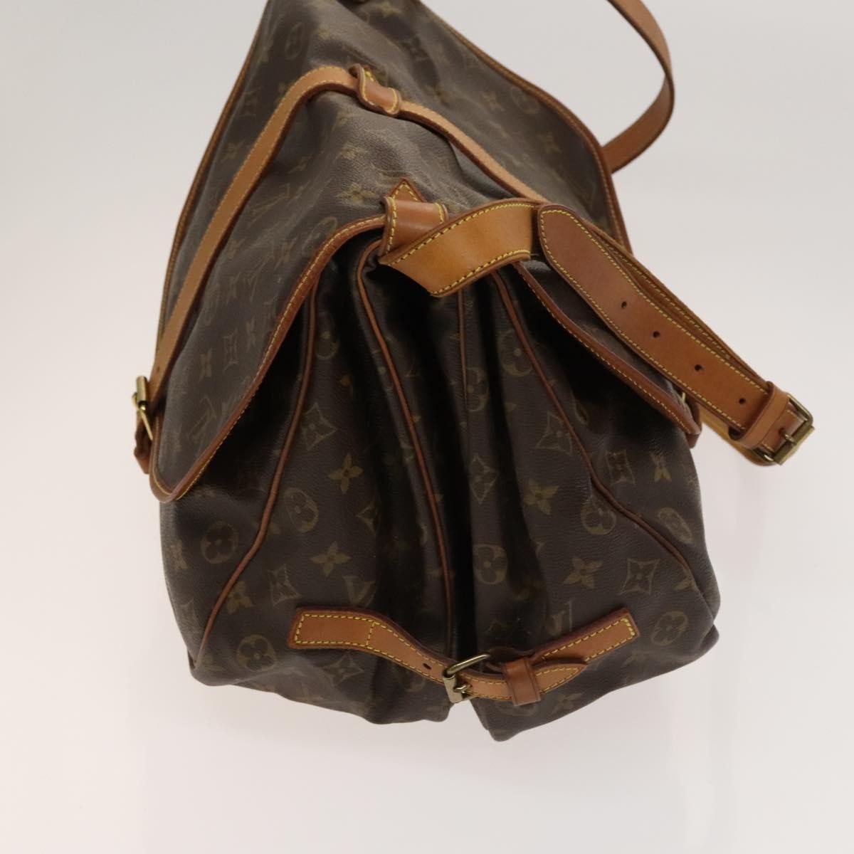 Louis Vuitton Saumur Handbag Monogram Canvas Brown Canvas Shoulder Bag Bag (Authentic Pre-Loved)