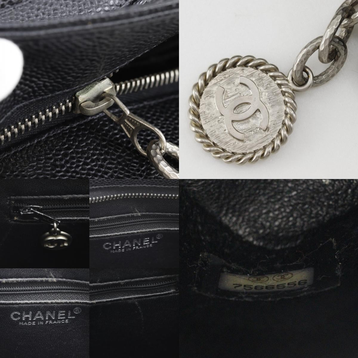 Chanel Chanel Medallion Tote Quilted Caviar Black Leather Tote Bag Bag (Authentic Pre-Loved)