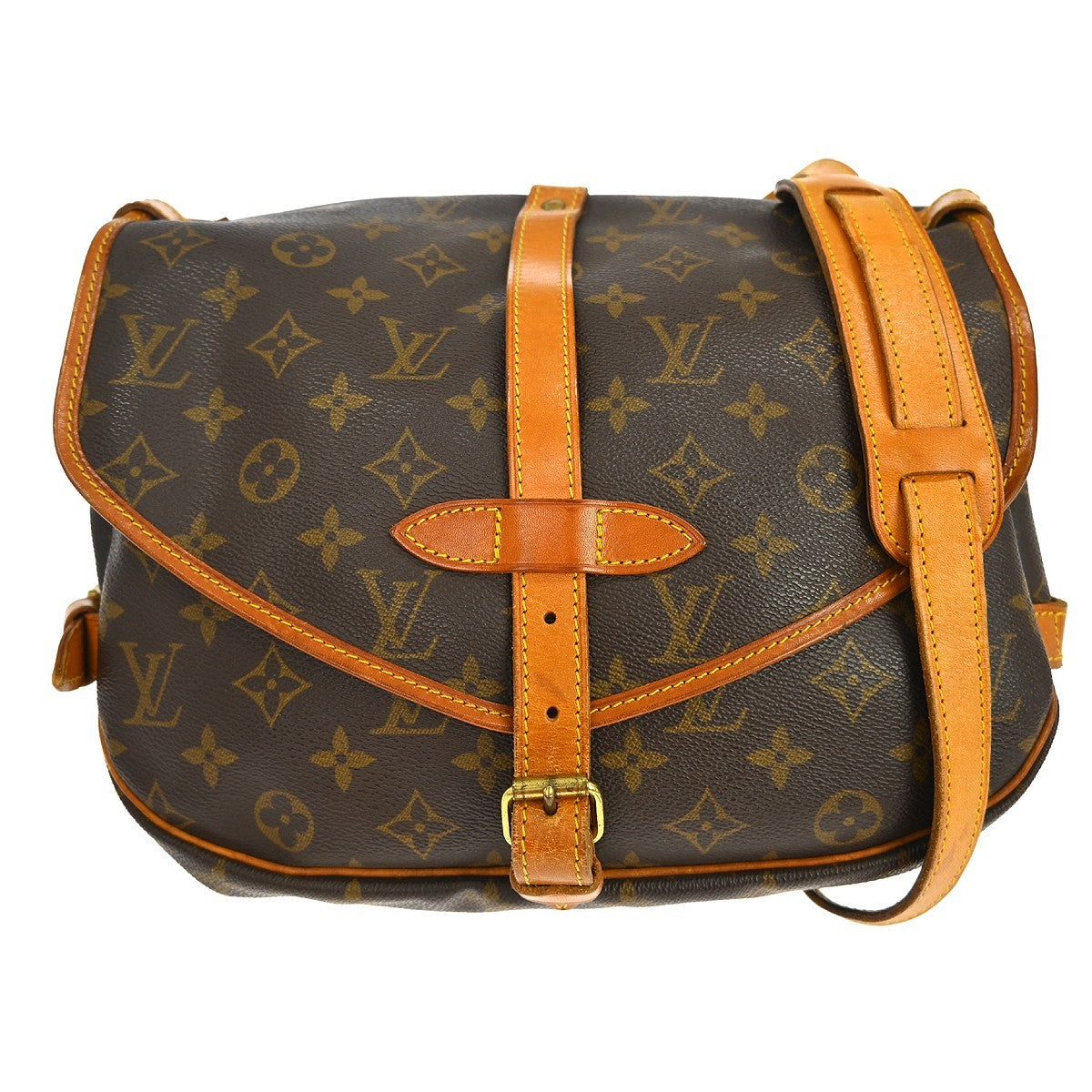 Louis Vuitton Louis Vuitton Saumur Handbag Monogram Canvas Brown Canvas Shoulder Bag Bag (Pre-Loved)