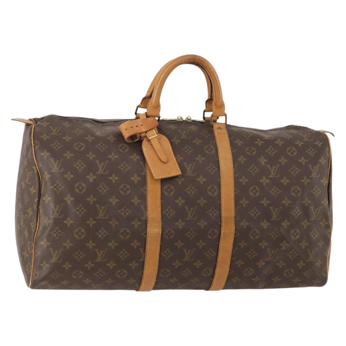 Louis Vuitton Keepall Bag Monogram Canvas Brown Canvas Travel Bag Bag (Pre-Loved)