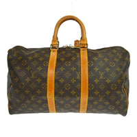 Louis Vuitton Keepall Bag Monogram Canvas Brown Canvas Travel Bag Bag (Authentic Pre-Loved)