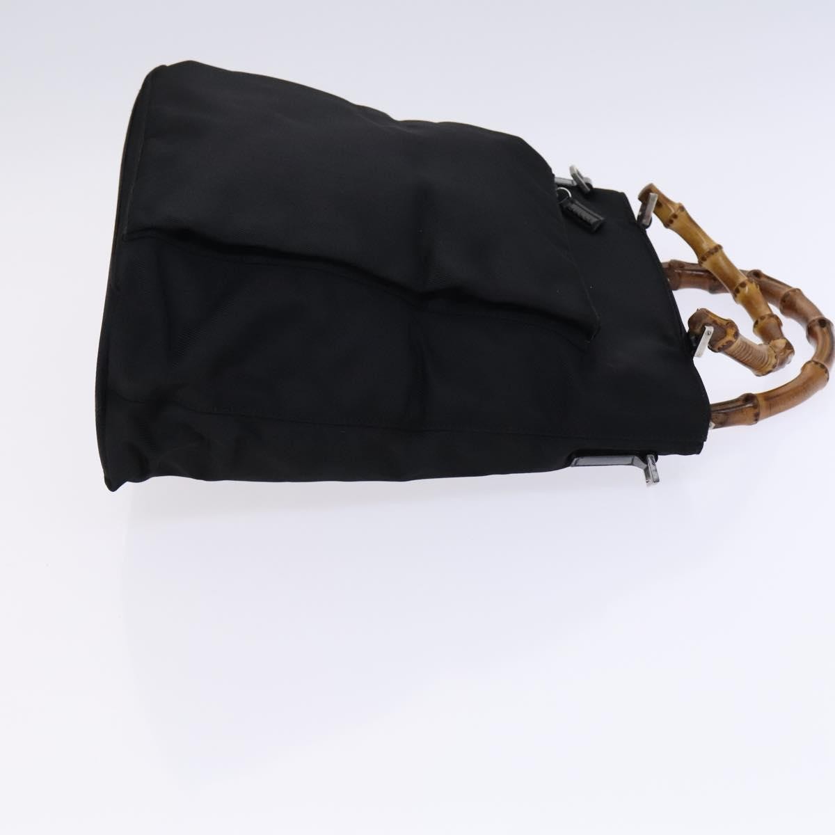 Gucci Vintage Bamboo Handle Bag Nylon Black Nylon Tote Bag Bag (Authentic Pre-Loved)