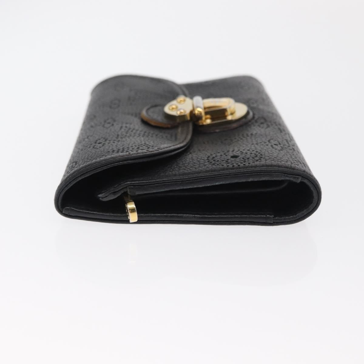 Louis Vuitton Amelia Wallet Mahina Leather Black Leather Wallets Accessory (Authentic Pre-Loved)