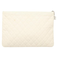 Chanel Coco Cuba Pouch Printed Quilted Canvas White Canvas Bag (Pre-Loved)
