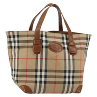 Burberry Vintage Tote Vintage Check Coated Canvas Beige Canvas Tote Bag Bag (Pre-Loved)