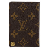Louis Vuitton Porte Cartes Pression Card Case Monogram Canvas Brown Canvas Card Holders Accessory (Authentic Pre-Loved)