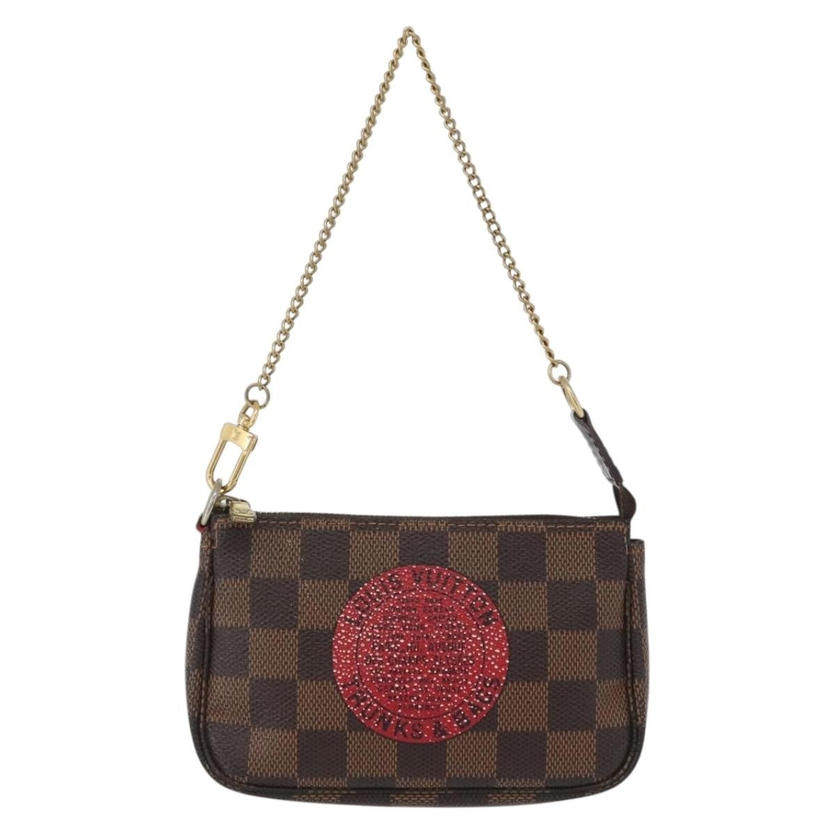 Louis Vuitton Pochette Accessoires Limited Edition Damier Brown Canvas Clutche & Pouche Bag (Authentic Pre-Loved)