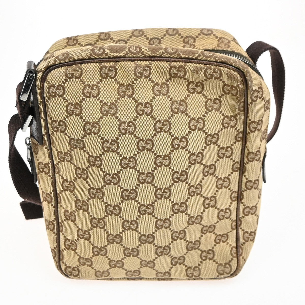 Gucci Vintage Front Pocket Flat Messenger Gg Canvas Beige Canvas Shoulder Bag Bag (Pre-Loved)