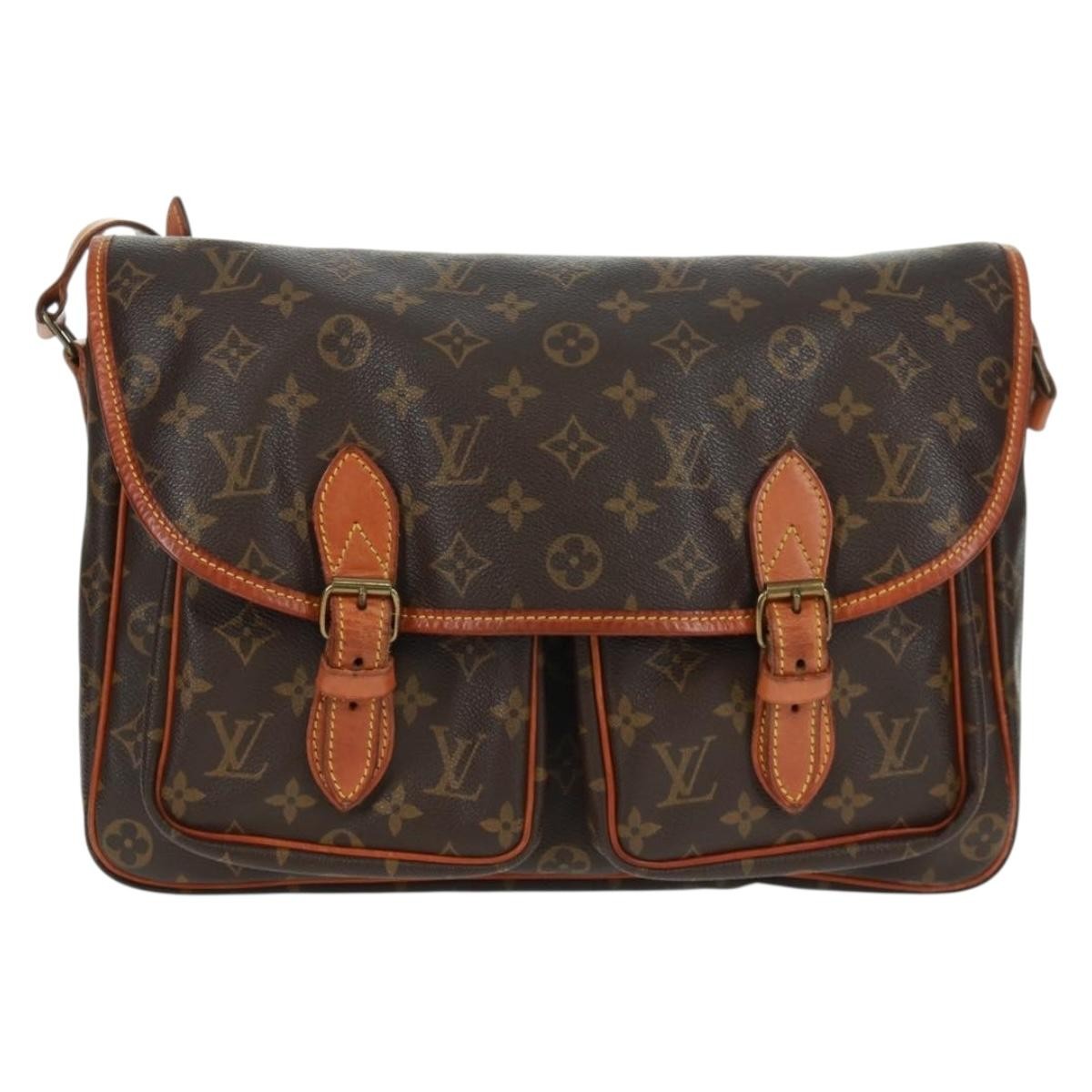 Louis Vuitton Sac Gibeciere Messenger Bag Monogram Canvas Brown Canvas Shoulder Bag Bag (Pre-Loved)