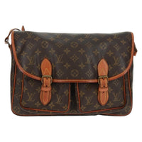 Louis Vuitton Sac Gibeciere Messenger Bag Monogram Canvas Brown Canvas Shoulder Bag Bag (Pre-Loved)
