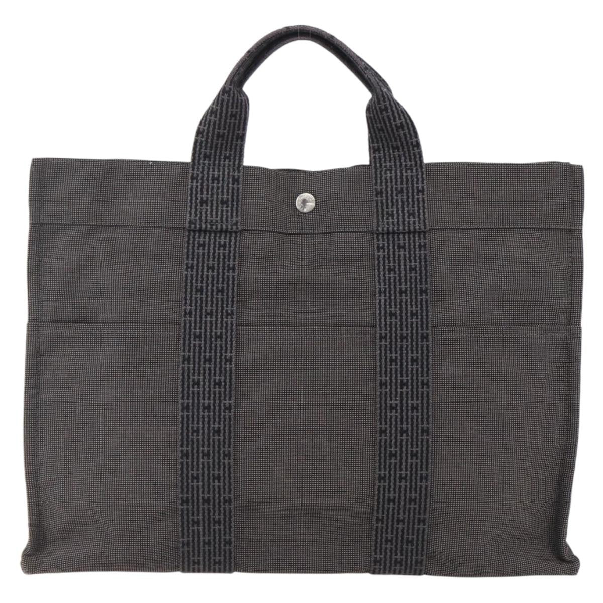 Hermes Fourre-Tout Herline Canvas Gray Canvas Tote Bag Bag (Authentic Pre-Loved)