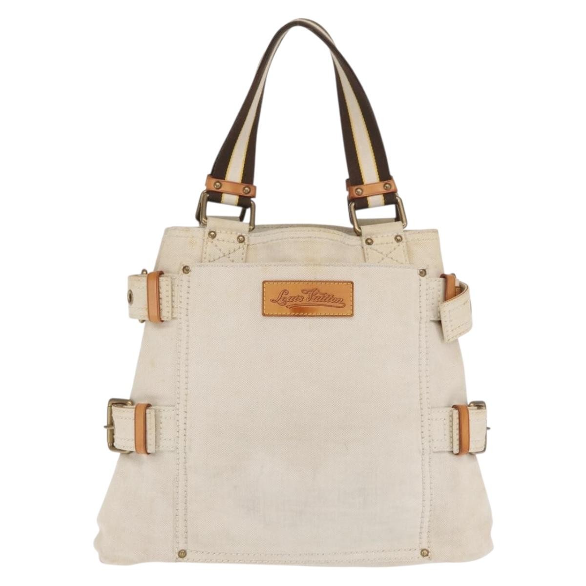 Louis Vuitton Globe Shopper Tote Canvas Beige Canvas Tote Bag Bag (Authentic Pre-Loved)