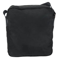 Prada Front Pocket Zip Messenger Bag Tessuto With Saffiano Leather Black Nylon Shoulder Bag Bag (Pre-Loved)