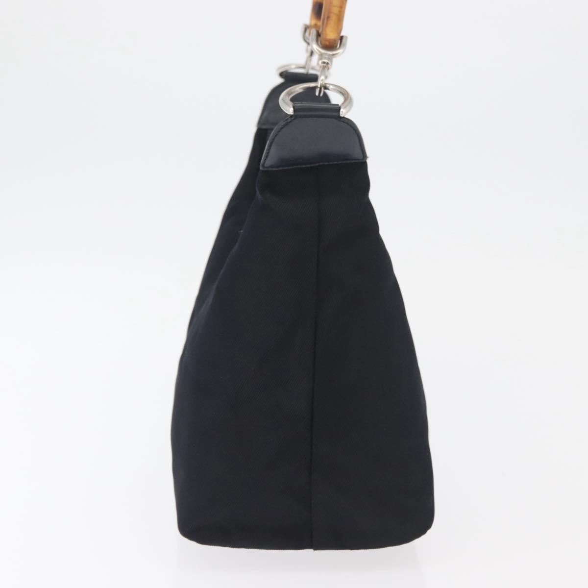 Gucci Vintage Bamboo Hobo Nylon Navy Nylon Shoulder Bag Bag (Pre-Loved)