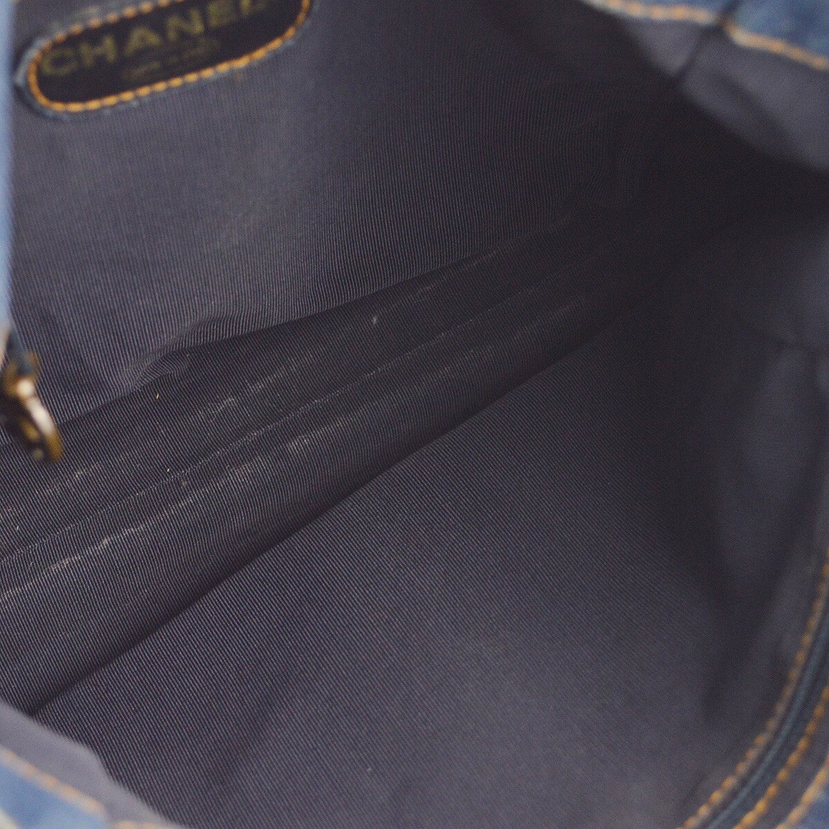 Chanel Vintage Resin Chain Tote Denim Blue Denim_Jeans Tote Bag Bag (Authentic Pre-Loved)