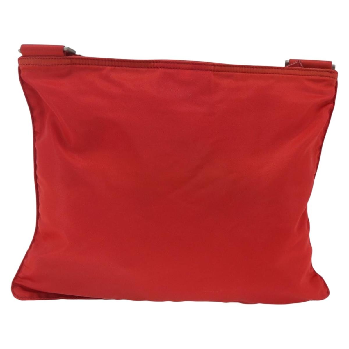 Prada Zip Top Messenger Bag Tessuto Red Nylon Shoulder Bag Bag (Authentic Pre-Loved)