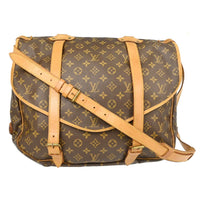 Louis Vuitton Louis Vuitton Saumur Handbag Monogram Canvas Brown Canvas Shoulder Bag Bag (Authentic Pre-Loved)