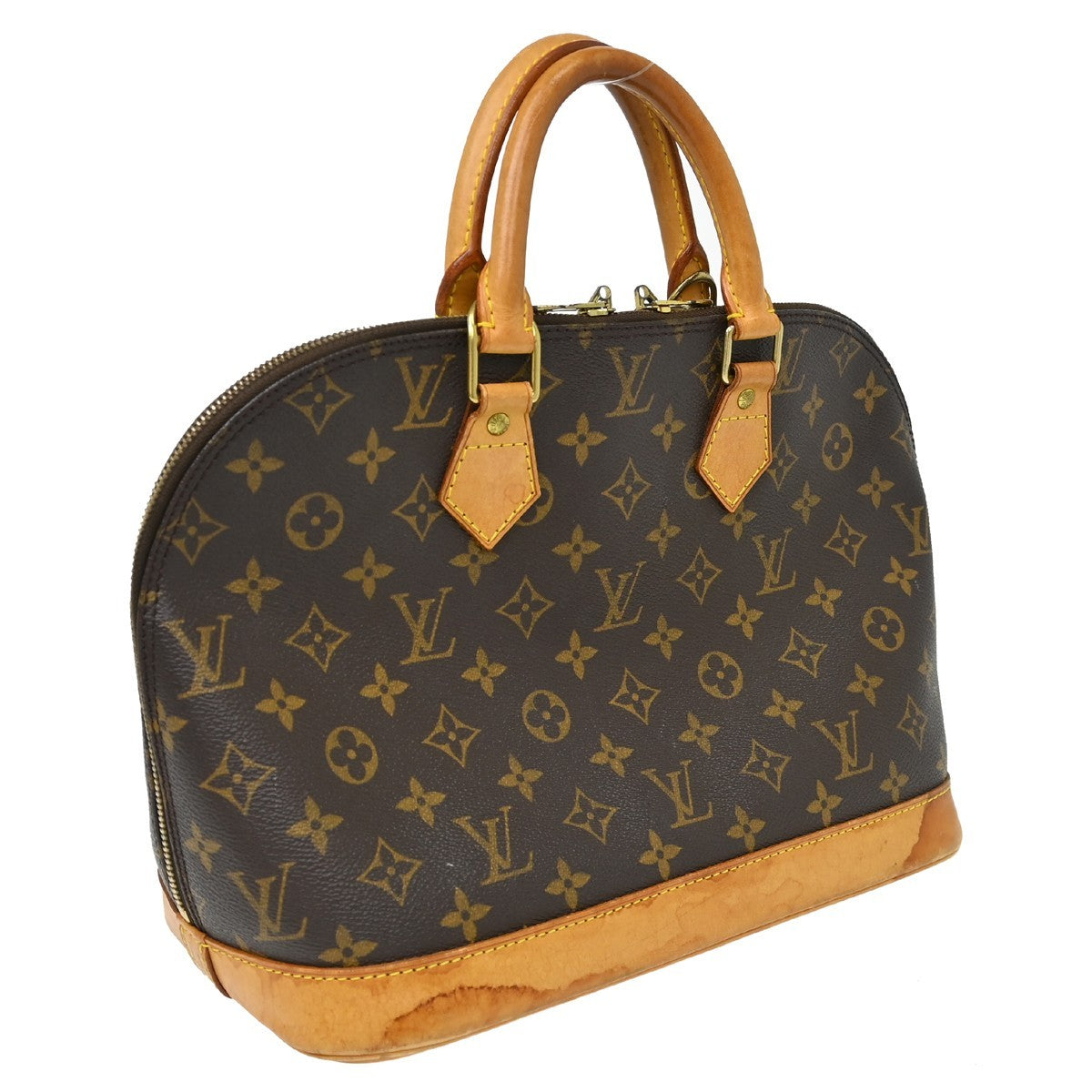 Louis Vuitton Alma Handbag Monogram Canvas Brown Canvas Handbag (Authentic Pre-Loved)