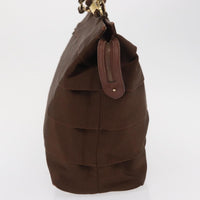 Salvatore Ferragamo Vala Tote Canvas Brown Canvas Tote Bag Bag (Authentic Pre-Loved)