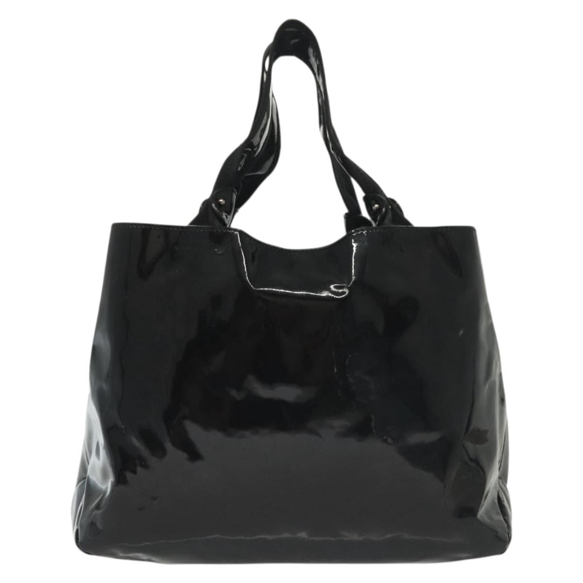 Salvatore Ferragamo Vala Tote Patent Leather Black Patent_Leather Tote Bag Bag (Authentic Pre-Loved)