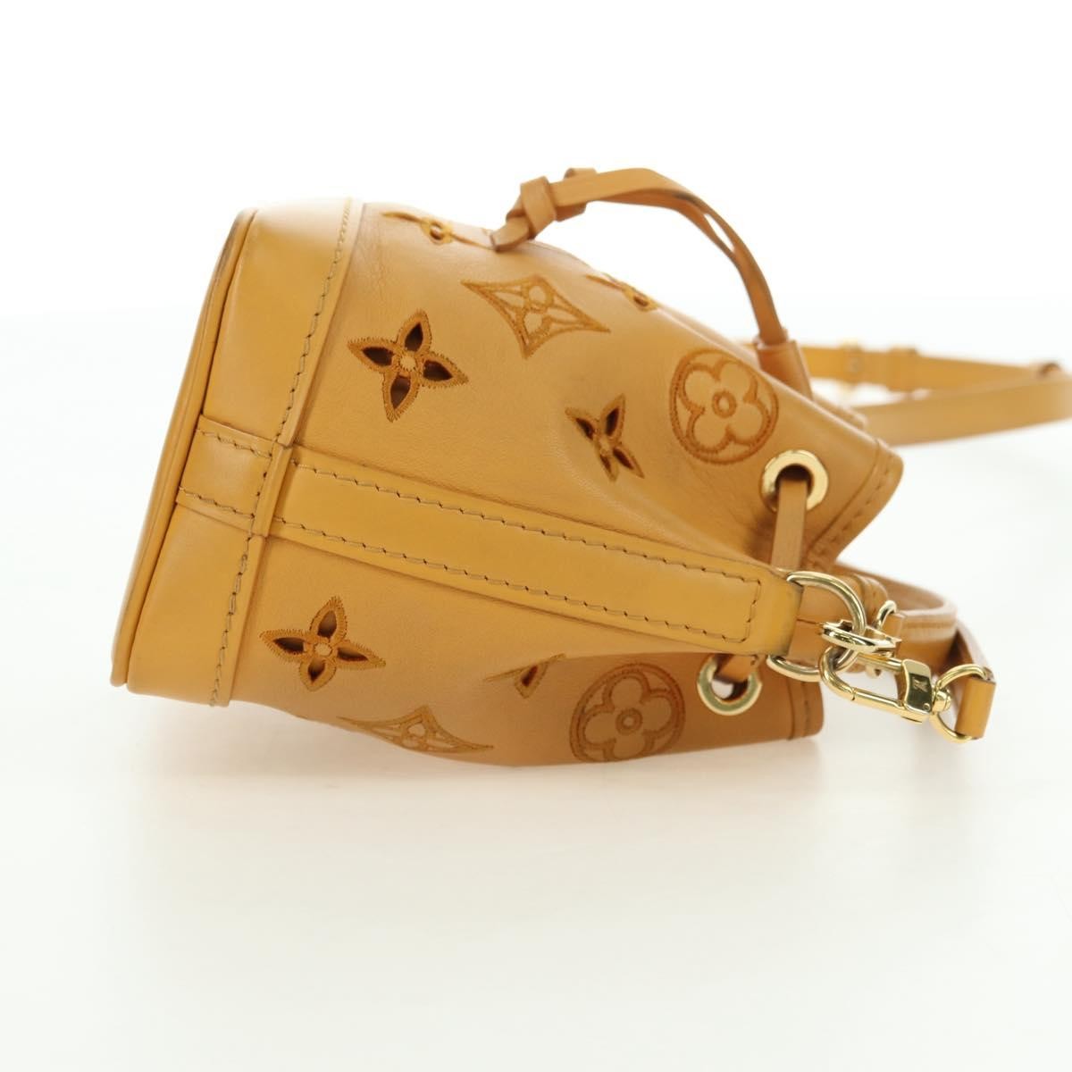 Louis Vuitton Noe Nm Handbag Perforated And Embroidered Monogram Leather Yellow Leather Shoulder Bag Bag (Pre-Loved)