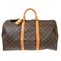Louis Vuitton Keepall Bag Monogram Canvas Brown Canvas Travel Bag Bag (Authentic Pre-Loved)
