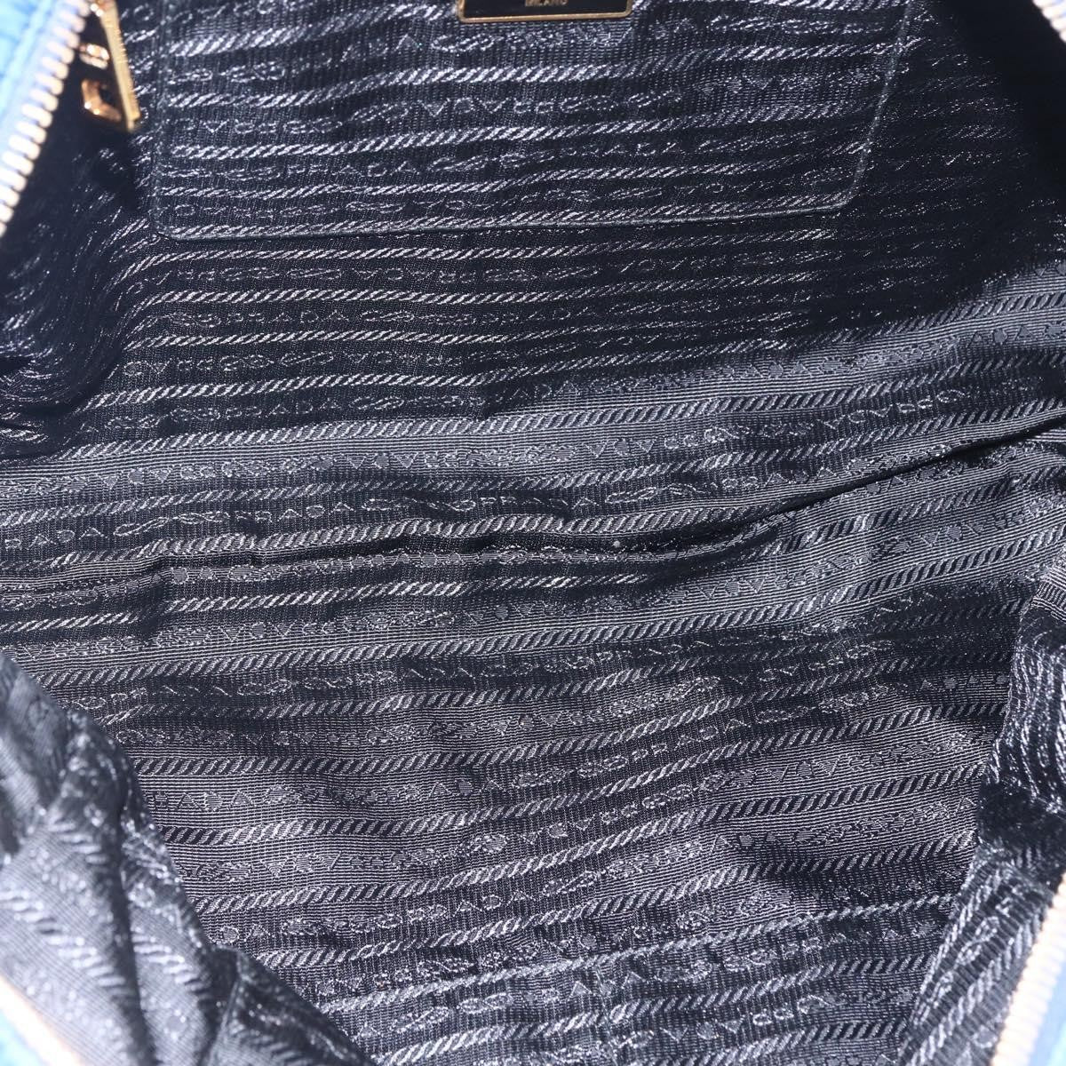 Prada Chain Shoulder Bag Quilted Tessuto Blue Nylon Shoulder Bag Bag (Pre-Loved)