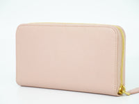 Prada Bow Zip Around Wallet Saffiano Leather Pink Leather Wallets Accessory (Authentic Pre-Loved)