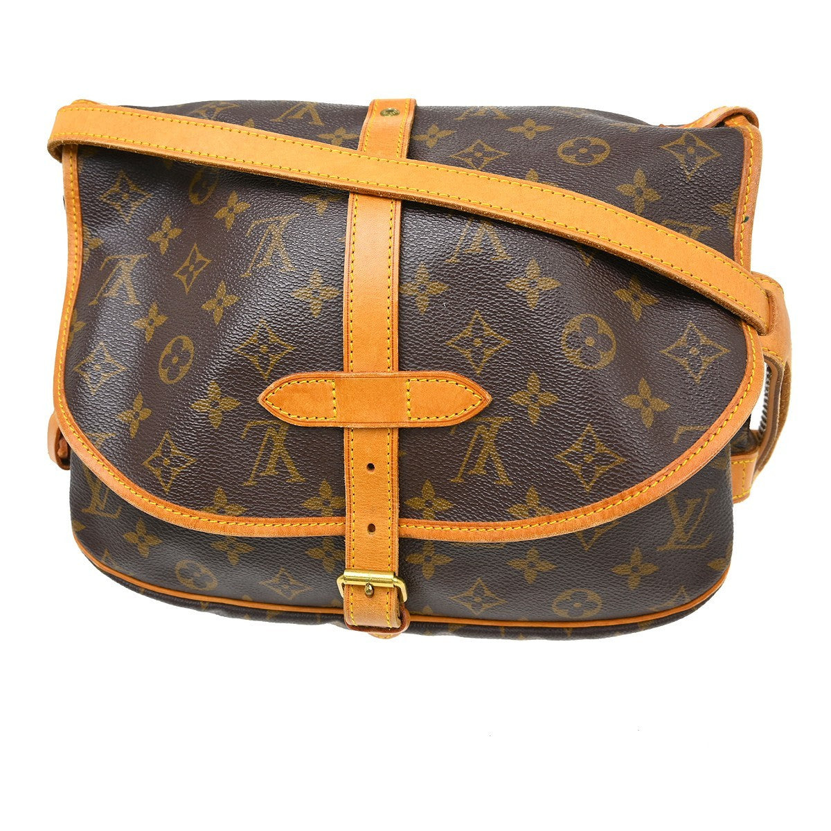 Louis Vuitton Saumur Handbag Monogram Canvas Brown Canvas Shoulder Bag Bag (Authentic Pre-Loved)