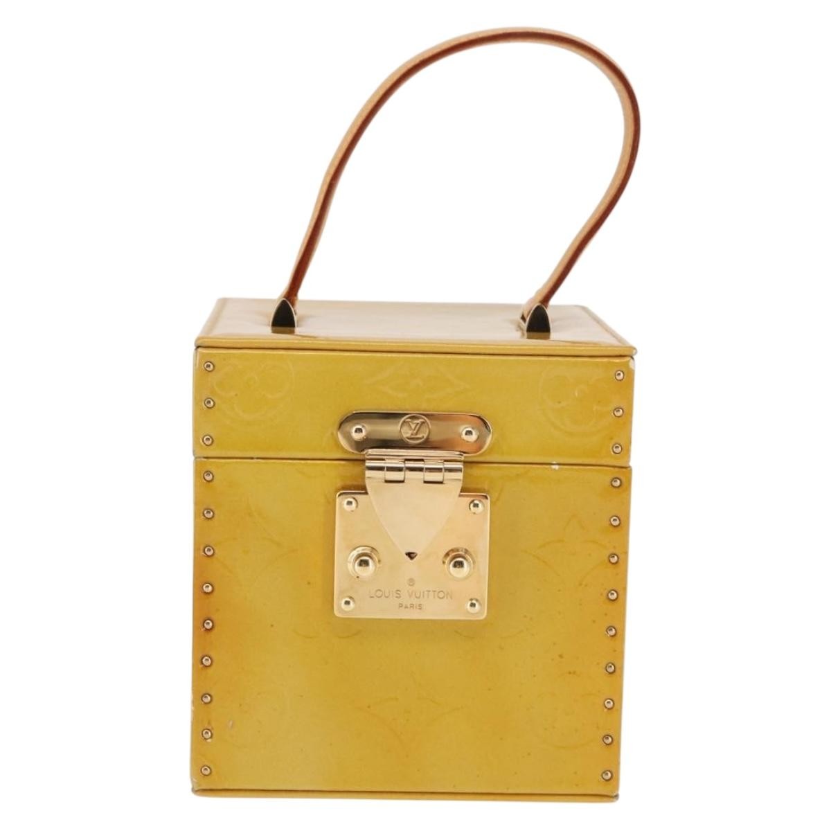 Louis Vuitton Bleecker Box Bag Monogram Vernis Beige Patent_Leather Clutche & Pouche Bag (Authentic Pre-Loved)