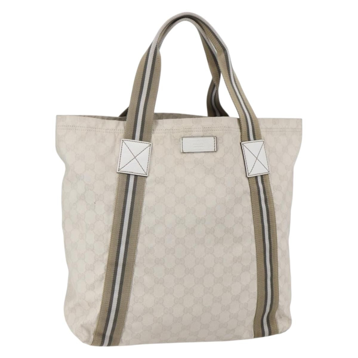 Gucci Original Web Tote Gg Canvas Beige Canvas Tote Bag Bag (Pre-Loved)