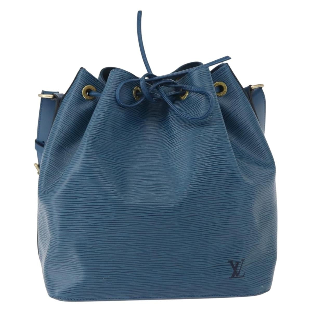 Louis Vuitton Petit Noe Handbag Epi Leather Blue Leather Shoulder Bag Bag (Pre-Loved)