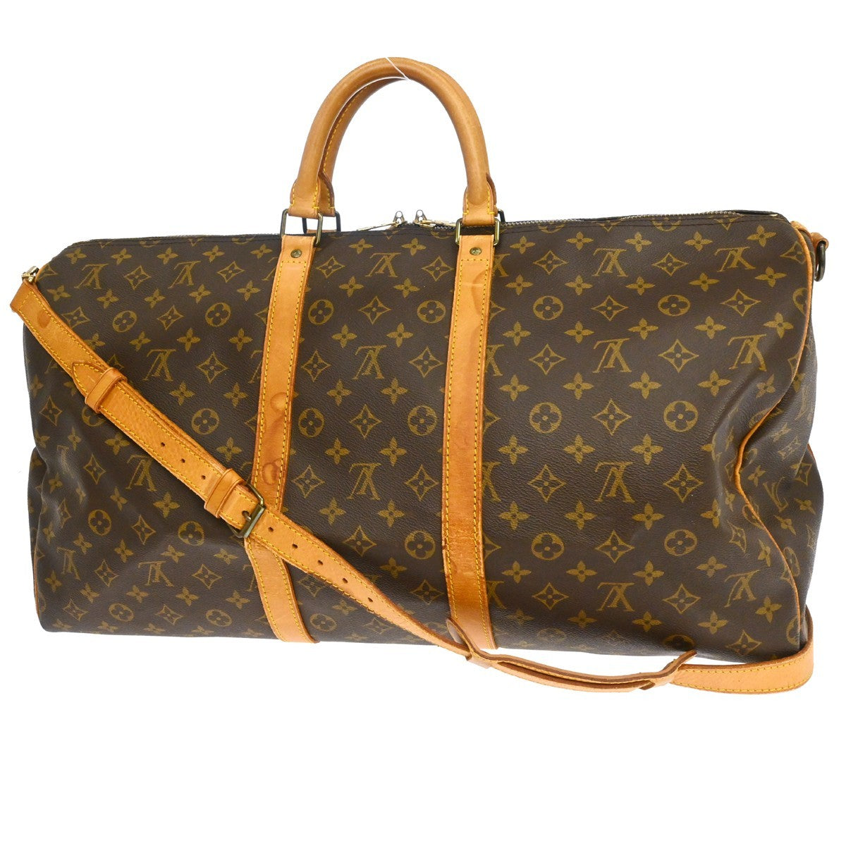 Louis Vuitton Keepall Bandouliere Bag Monogram Canvas Brown Canvas Travel Bag Bag (Pre-Loved)