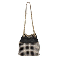 Chanel Chain Bucket Bag Mesh And Leather Black Leather Shoulder Bag Bag (Pre-Loved)