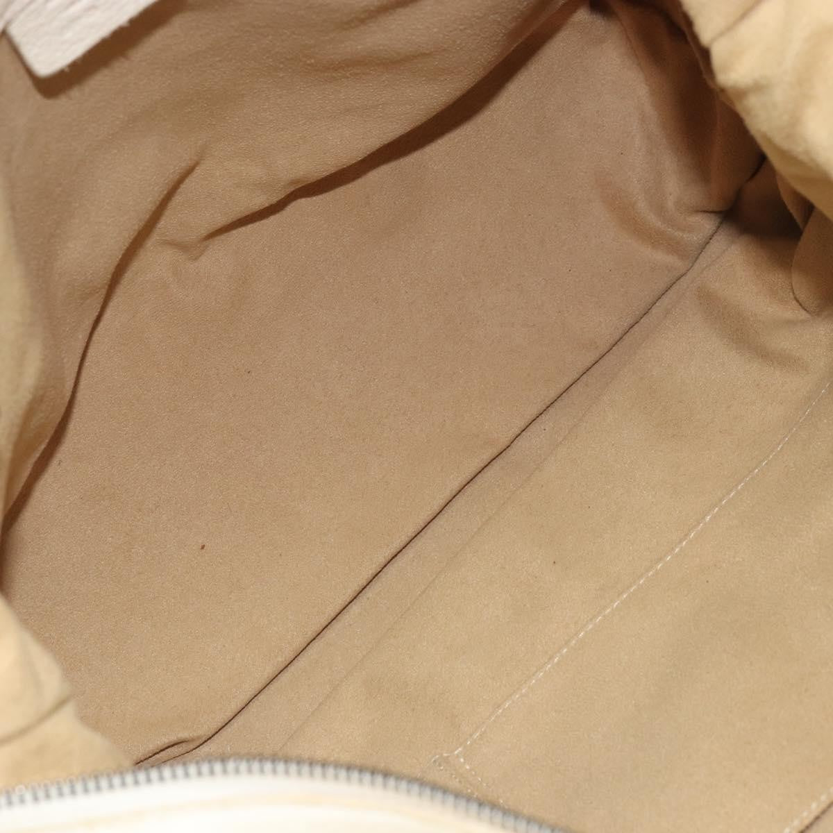 Salvatore Ferragamo Gancini Tote Leather Beige Leather Tote Bag Bag (Authentic Pre-Loved)