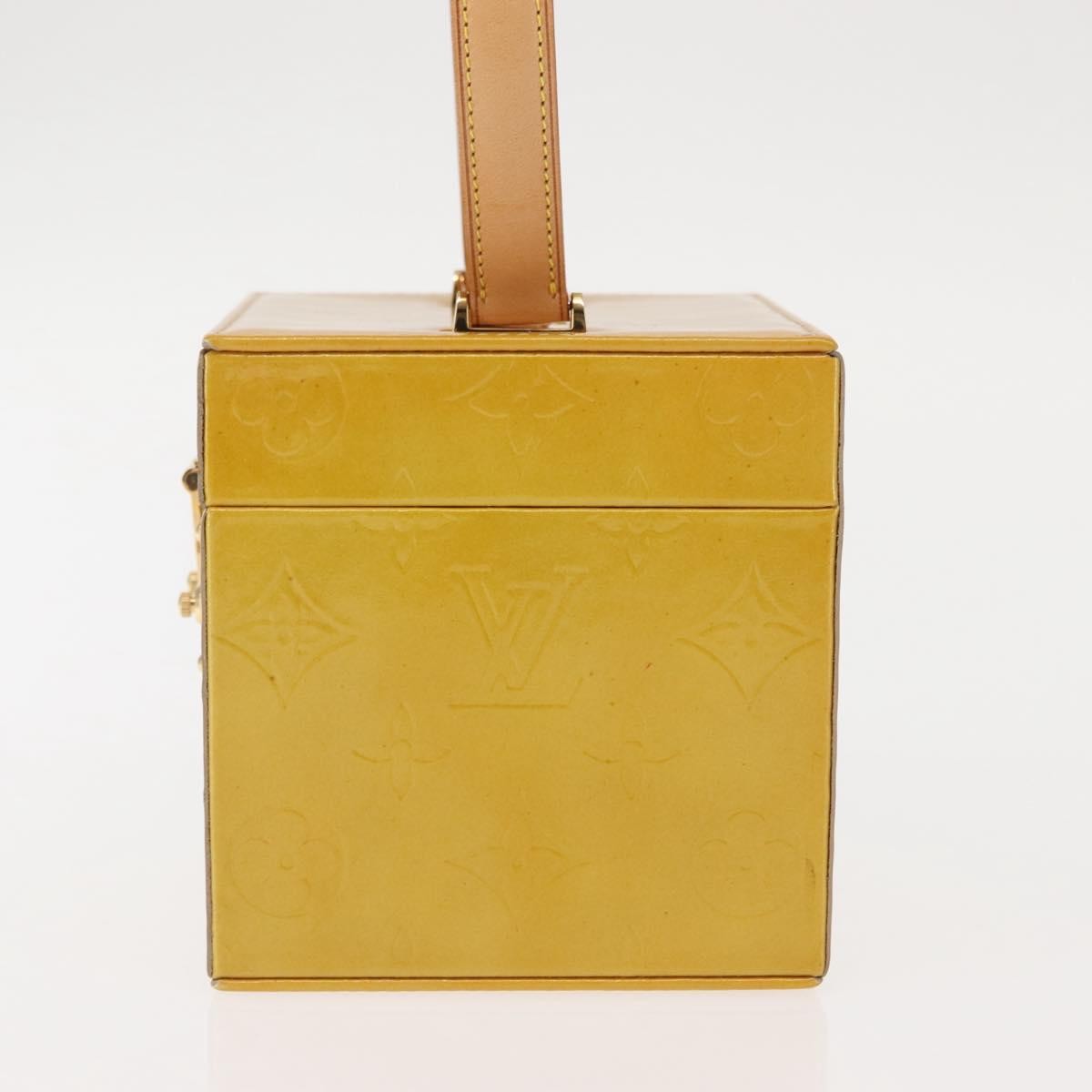 Louis Vuitton Bleecker Box Bag Monogram Vernis Beige Patent_Leather Clutche & Pouche Bag (Authentic Pre-Loved)